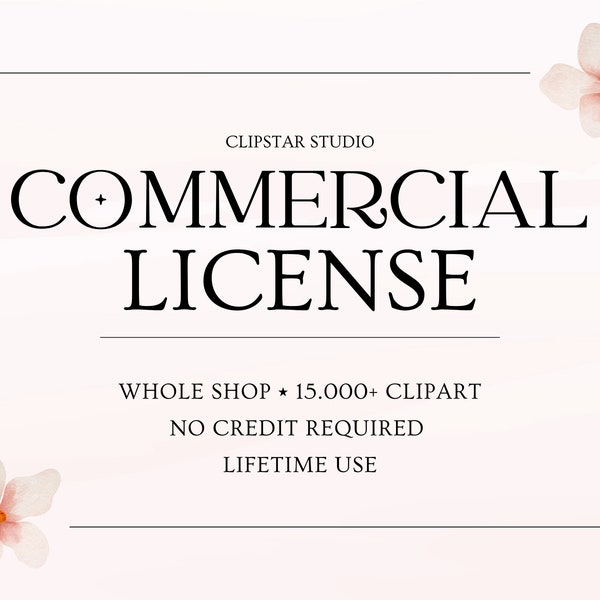 Kommerzielle Clipart-Lizenz, GANZER SHOP, einmalige kommerzielle Nutzungslizenz, unbegrenztes Clipart-Set, kein Credit erforderlich