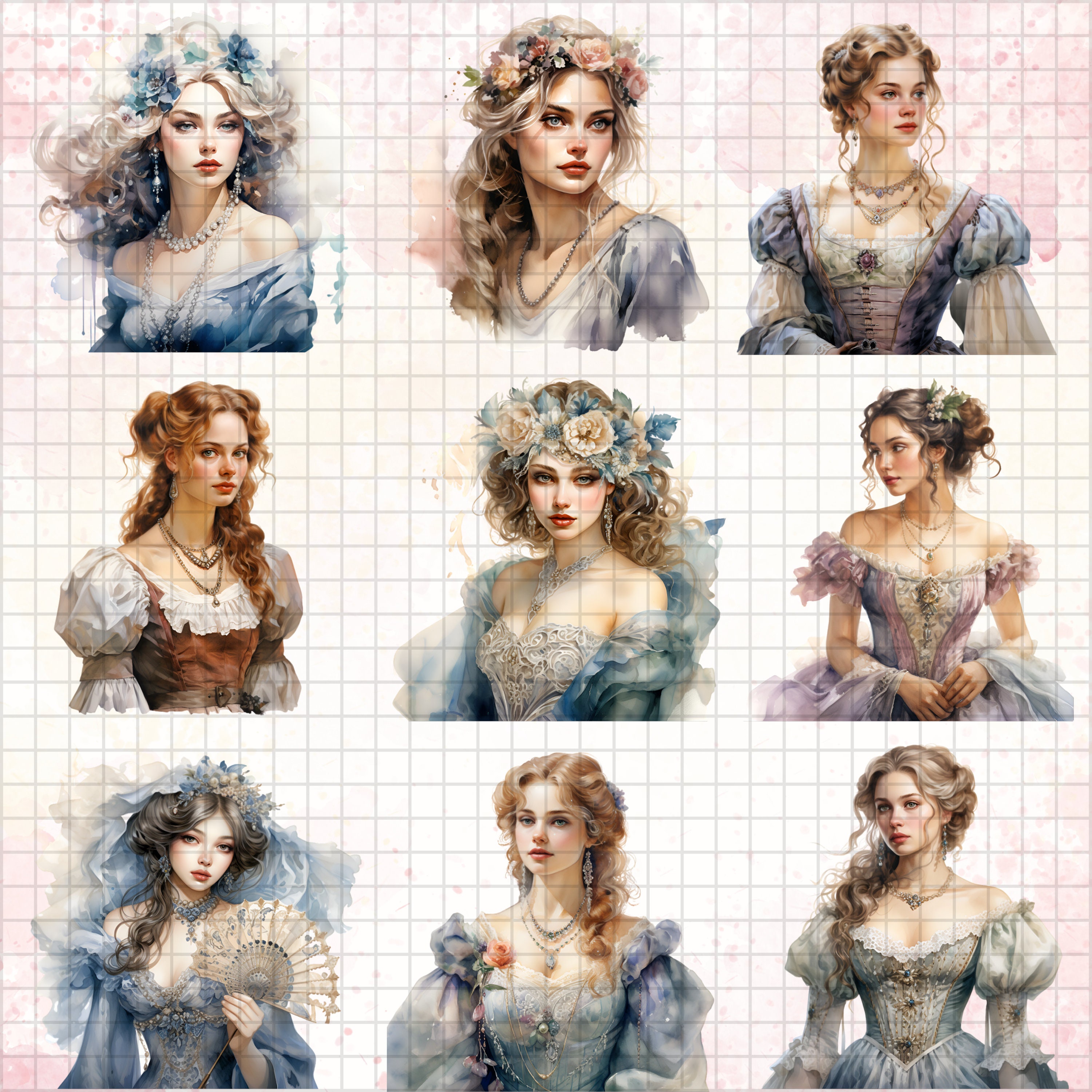 Renaissance Lady Clipart, Old Scrapbook Lady, Antique Clipart ...