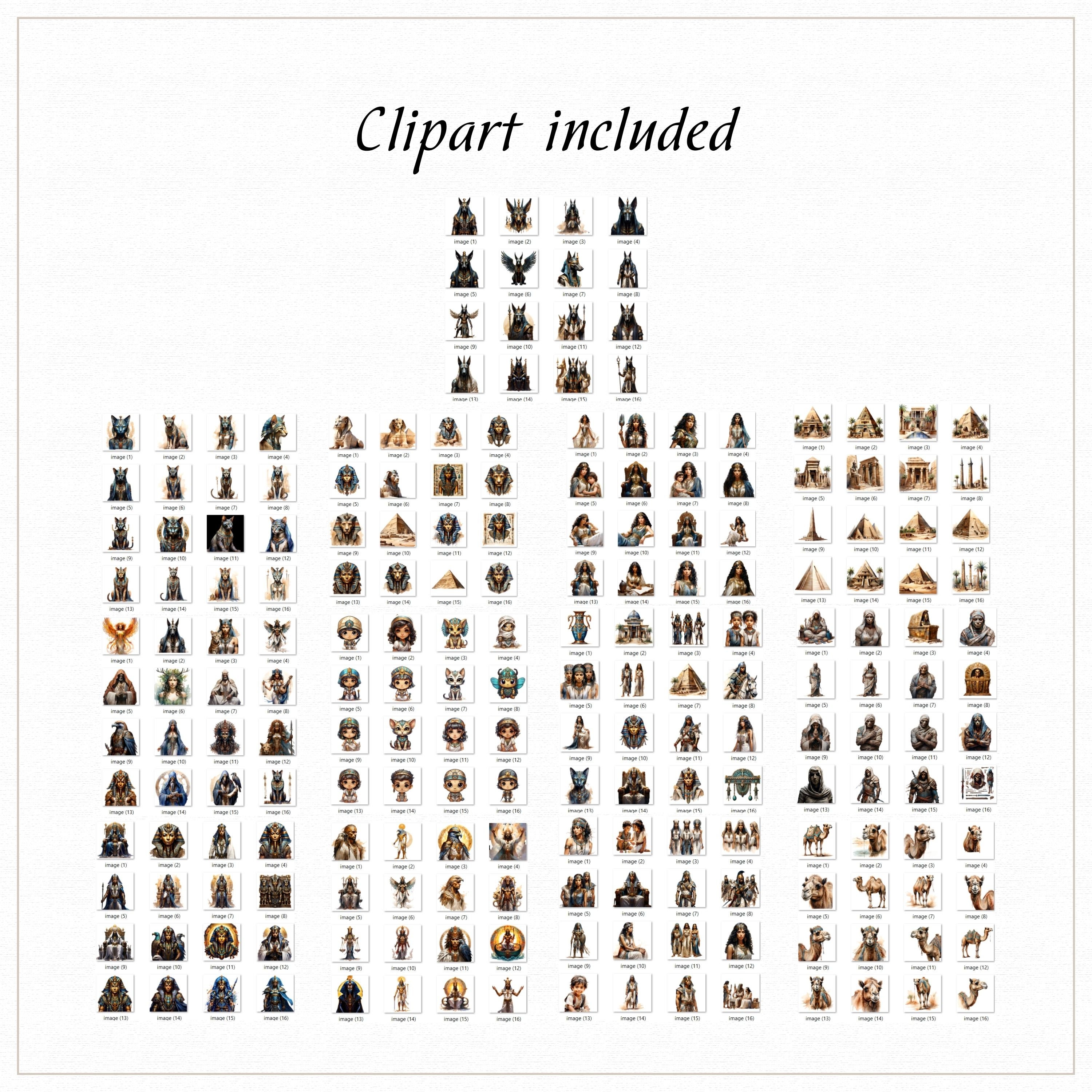 Ancient Egypt Clipart Bundle, Pharaoh Clipart, Cleopatra Image ...