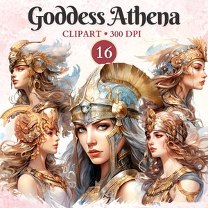 Clipart déesse Athéna, merveille lunatique, clipart mythologie, déesse grecque, Grèce antique, mythe grec, mont Olympe
