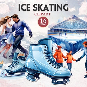 Ice Skating Clipart, Ice Skate Png, Figure Skating, Snow Png, Winter Clipart, Winter Sport, Sport Graphics, Sport Image
