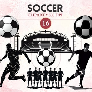 Clipart piłkarski, Png piłkarski, Akwarela piłka nożna, Wektor piłkarski, Clipart sportowy, Grafika sportowa