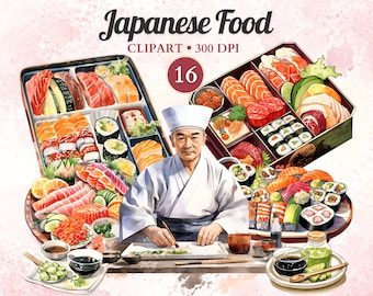 Japanese Food Clipart, Japanese Cuisine, Japan Food, Asian Food, Sushi, Food Clipart, Cooking Clipart, Recipe Clipart