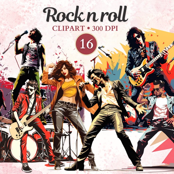 Rock n roll Clipart, Rock n roll 1950s, Rock Band Png, Rock Concert, Guitarist, Rock Music, Music Clipart, Music Png