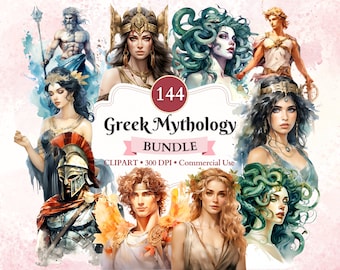 Greek Mythology Clipart Bundle, Divine Feminine Energy, Mythology Clipart, Greek Gods, Mount Olympus, Commercial Use