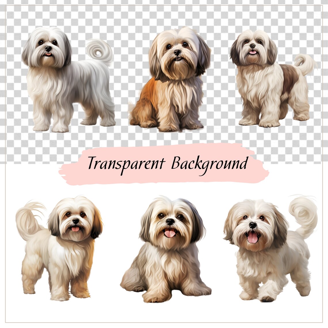 Lhasa Apso Clipart, Lhasa Apso Png, Dog Breed Png, Pet Graphics, Dog ...