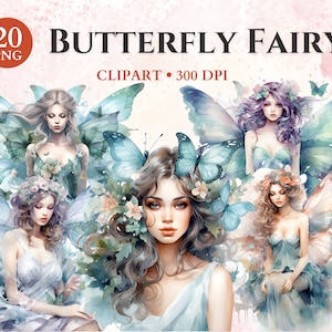 Schmetterling Fee Clipart, Feenflügel, Schmetterling Clipart, magische mystische Kunst, Fee Png, Fantasie Clipart, transparenter Png, Sofort Download