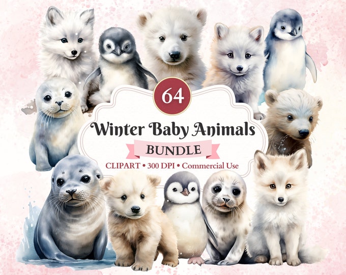 INSTANT Download. Arctic Animals Clip Art. Caa_3_bw. Personal and ...