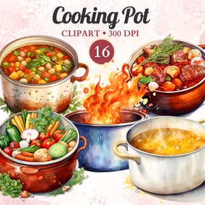 Kochtopf Clipart, Töpfe und Pfannen, Kochen Clipart, Kochgeschirr, Küchenutensil, Koch, Kochen Png, Kochen Vektor