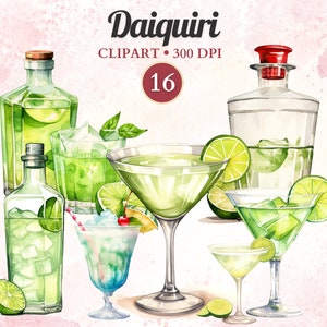 Daiquiri Clipart, Daiquiri Png, Vidrio, Cóctel Clipart, Cóctel Png, Vector Cóctel, Alcohol Clipart, Bebida, Verano