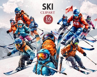 Ski Clipart, Skiing Png, Skier, Snow Png, Winter Clipart, Winter Sport, Mountain, Sport Graphics, Sport Image