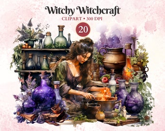 Witchy Witchcraft Clipart, Wiccan Clipart, Esoteric Clipart, Halloween Night Crafting, Pagan Png, Mystical, Occult Clipart, Magical Fantasy