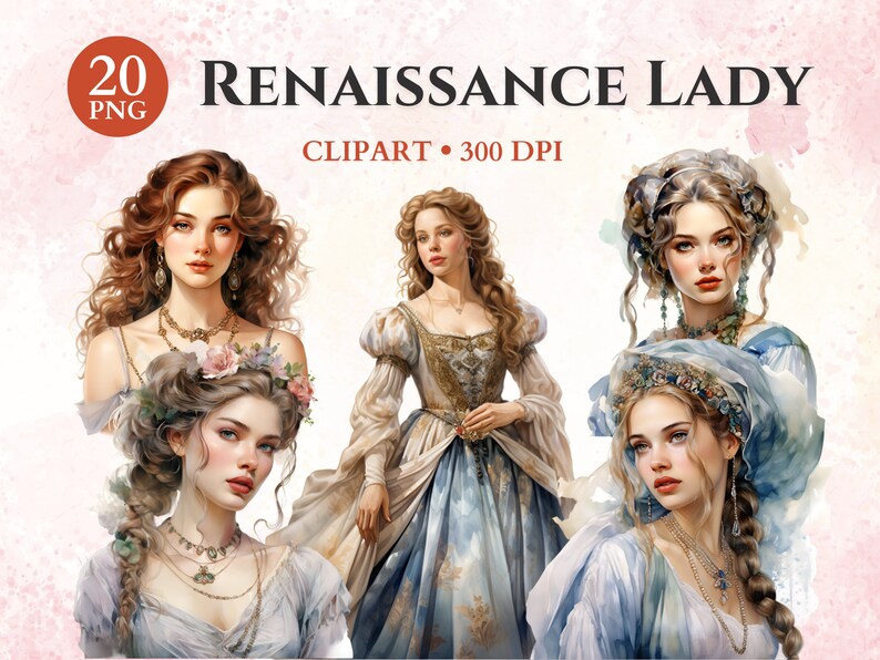 Renaissance Lady Clipart, Old Scrapbook Lady, Antique Clipart ...