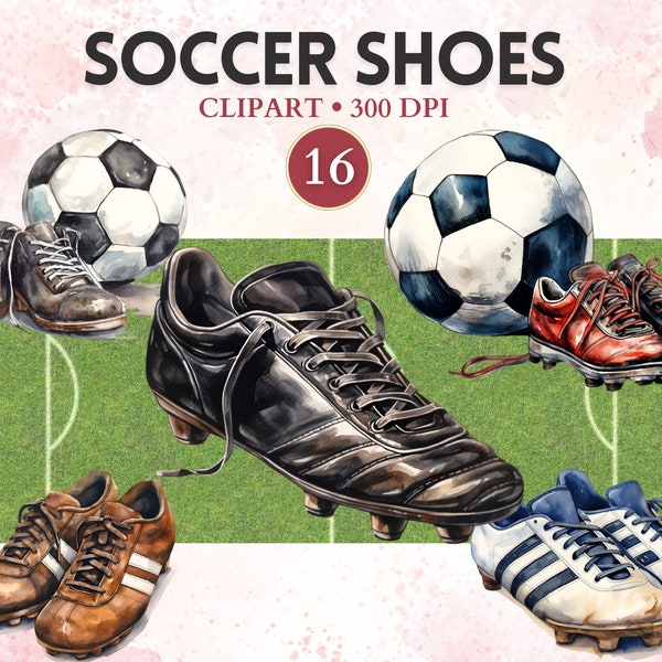 Soccer Shoes Clipart, Soccer Png, Watercolor Football, Football Vector, Sport Clipart, Sport Graphics