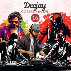 Deejay clipart, dj png, disco, koptelefoon png, muziek clipart, draaitafel, mixer, platenspeler, dansen, feest