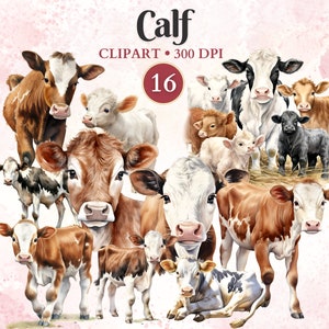Calf Clipart, Calf Png, Calf Silhouette, Cute Cow Clipart, Cow Png, Farm Animals Images, Animal Vector, Farm Clipart