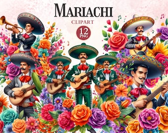 Mariachi Clipart, Mariachi Art, Maracas, Mexican Dress, Folklorico Dress, Dia De Los Muertos, Cinco de Mayo Png, Sombrero, Travel Vector
