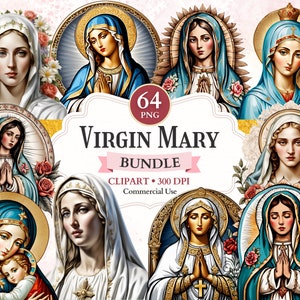 Maagd Maria Clipart-bundel, Heilige Moeder, Vrouwe van Guadalupe, Madonna-silhouet, Maagd van Guadalupe, Geloof Clipart