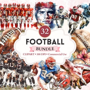 Fußball Clipart Bundle, amerikanischer Fußball, Rugby, Fußball Png, Fußballball, Sport Clipart, Sportbild