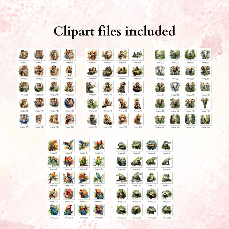 Jungle Animals Clipart Bundle, Forest Animal, Woodland Animal, Jungle ...