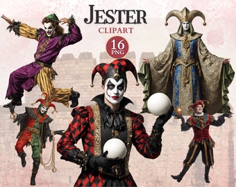 Jester Clipart, Medieval Jester, Jester Hat Png, Fairy Png, Carnival Vector, Medieval Image, Fantasy Story, Scrap Book