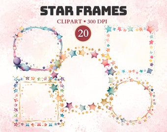 Imágenes Prediseñadas de marco de estrella, acuarela, imágenes prediseñadas de borde, espacio, universo, png, galaxia, cosmos, magia, marco celestial, geométrico, círculo, cuadrado