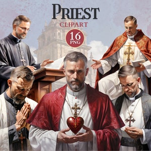 Clipart del sacerdote, Sacra Bibbia, Clipart dei Santi cattolici, Icona cristiana, Icone cattoliche digitali, ClipArt incrociate