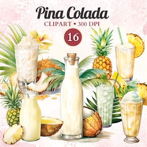 Clipart Pina Colada, ananas, cocco, clipart cocktail, cocktail Png, vettore cocktail, clipart alcolici, bevande, estate