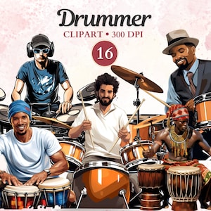 Drummer Clipart, Drummer Png, Drum Set, Drum Vector, Drumsticks, Band, Percussion, Music Clipart, Music Png