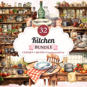 Kitchen Clipart Bundle, Country Kitchen, Kitchen Item, Cooking Clipart, Cooking Png, Cooking Vector, Food, Cuisine Clipart