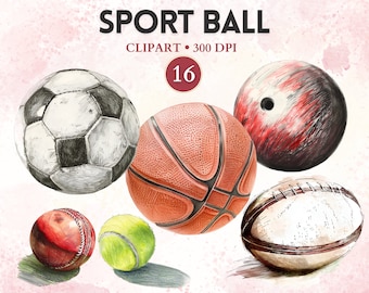 Realistic Sport Ball Clipart, Soccer Ball, Basketball, Baseball, Tennis, Football, Sport Clipart, Sport Image