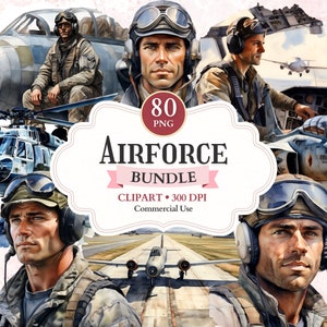 Military Airforce Clipart Bundle, Aircraft Png, Aviation Png, Airplane Png, Pilot Png, Army Image, Military Clipart, Veteran Day