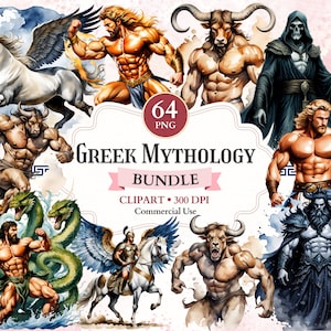 Bundle de cliparts mythologie grecque, merveille lunatique, créatures mythiques, clipart mythologie, mont Olympe, dieux grecs png