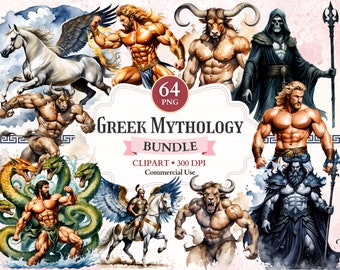 Greek Mythology Clipart Bundle, Whimsical Wonder, Mythical Creatures, Mythology Clipart, Mount Olympus, Greek Gods Png