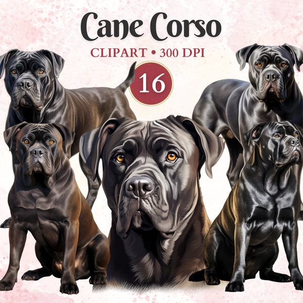 Cane Corso Clipart, Cane Corso Png, Dog Silhouette Clip Art, Pet Graphics, Dog Vector, Canine Clipart, Scrap Book