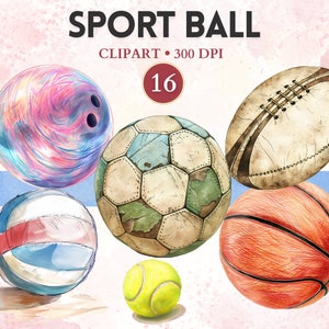 Sport Ball Clipart, Soccer Ball, Basketball, Baseball, Tennis, Football, Golf Ball, Sport Clipart, Sport Image