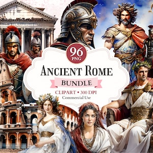 Clipartbundel Oude Rome, Romeinse clipart, Colosseum png, Romeinse architectuur, historische png, schrootboek
