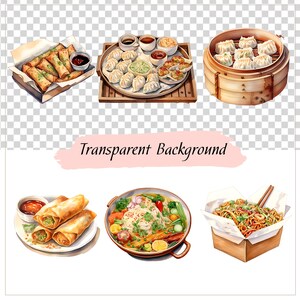 Chinese Food Clipart Bundle, China Clipart, Asian Cuisine, Asian Food, Food Clipart, Food Vector, Cooking Clipart, Recipe Clipart image 2