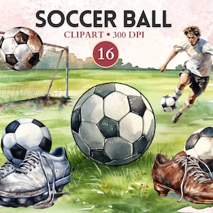 Voetbal clipart, voetbal png, aquarel voetbal, voetbal vector, sport clipart, sport graphics