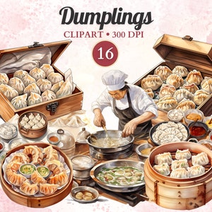 Clipart de bolinhos, comida chinesa, clipart de China, culinária asiática, comida asiática, clipart de comida, clipart de culinária, clipart de receita