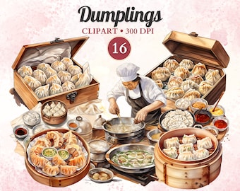 Knödel Clipart, chinesisches Essen, China Clipart, asiatische Küche, asiatisches Essen, Essen Clipart, Kochen Clipart, Rezept Clipart