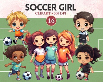 Clipart Soccer Girl, Soccer Png, Cute Girl, Babygirl, Football Png, Football Vector, Sport Clipart, Grafika Sportowa