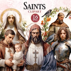 Clipart dei Santi, Clipart dei Santi cattolici, Vergine Maria Png, Icona cristiana, Icone cattoliche digitali, ClipArt incrociate