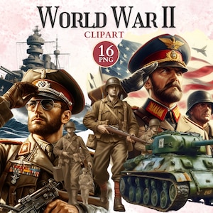 World War 2 Clipart, Wwii, Ww2, Military Clipart, Soldier Png, Army Png, Tank Png, Army Image, War Graphics, Historic Png, Veteran Day