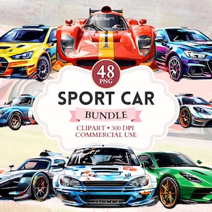 Sportwagens clipartbundel, racewagen clipart, race png, raceauto png, motorsport afbeelding, sportgraphics