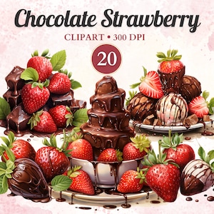 Chocolate Strawberry Clipart, Chocolate Dessert, Dessert Set, Tasty Sweet, Strawberry Png, Truffle Clipart