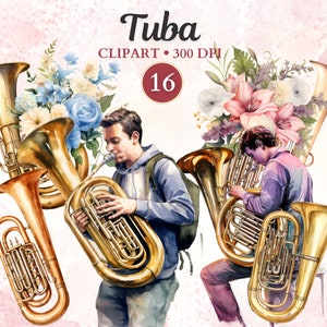 Clipart tuba, tuba png, instrument à vent, cuivres, clipart musique, musique png, orchestre, fanfare