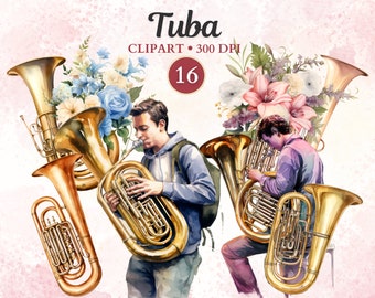Tuba Clipart, Tuba Png, Instrumento de viento, Instrumento de latón, Clipart de música, Música Png, Orquesta, Banda de Marcha