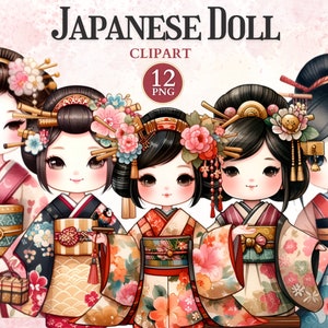 Japanese Doll Clipart, Kokeshi, Japanese Culture, Cultural Symbols, Cultural Art, Kawaii Clipart, Geisha Doll, Asian Designs