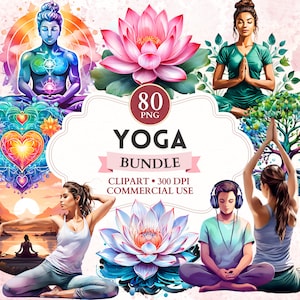 Yoga clipartbundel, yoga png, yogahouding, mindfulness, mindful clipart, meditatie png, meditatief beeld, sportgraphics